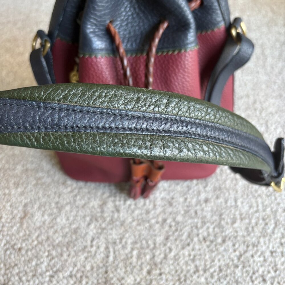 Vintage Dooney & Bourke Rainbow Teton Bucket Bag AWL Tri Color EUC - Picture 6 of 12